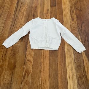 White button up sweater